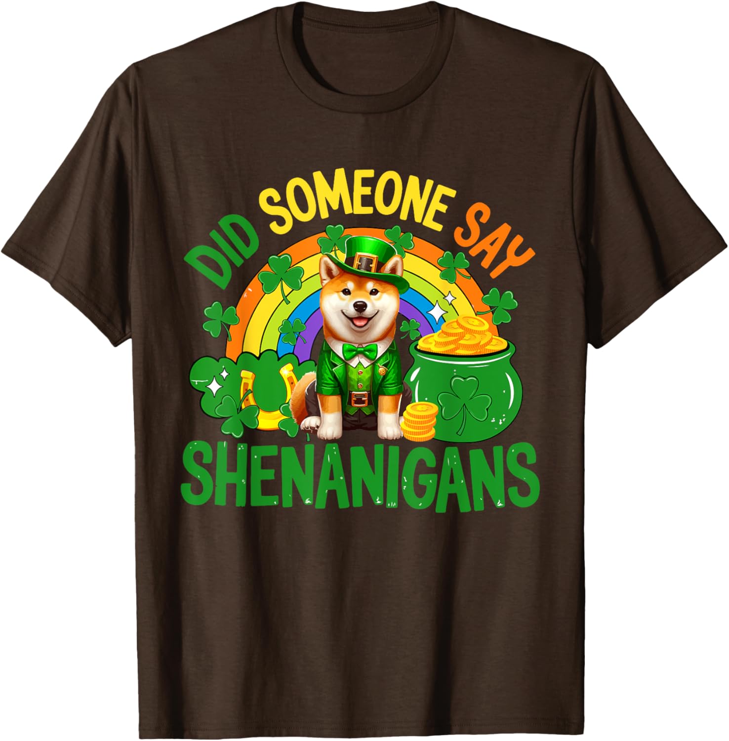 Shenanigans St. Patrick's Day Shiba Inu T-Shirt for Fun Celebrations - 10