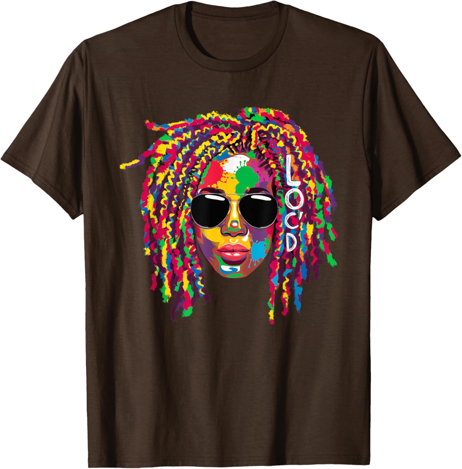 Loc'd For Life Afro Locs Dreadlocks T-Shirt for Proud Melanin Women - 9