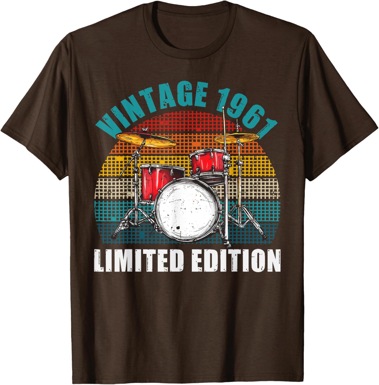 Vintage 1961 Drummer 64th Birthday T-Shirt for Percussion Enthusiasts - 2