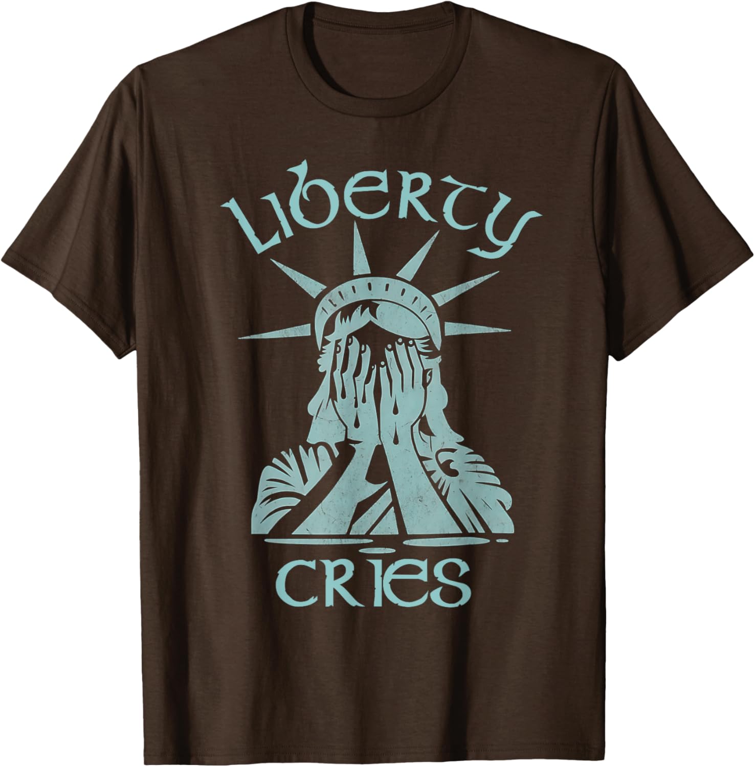 Statue of Liberty Headache Disgust Cry T-Shirt for American Pride - 13