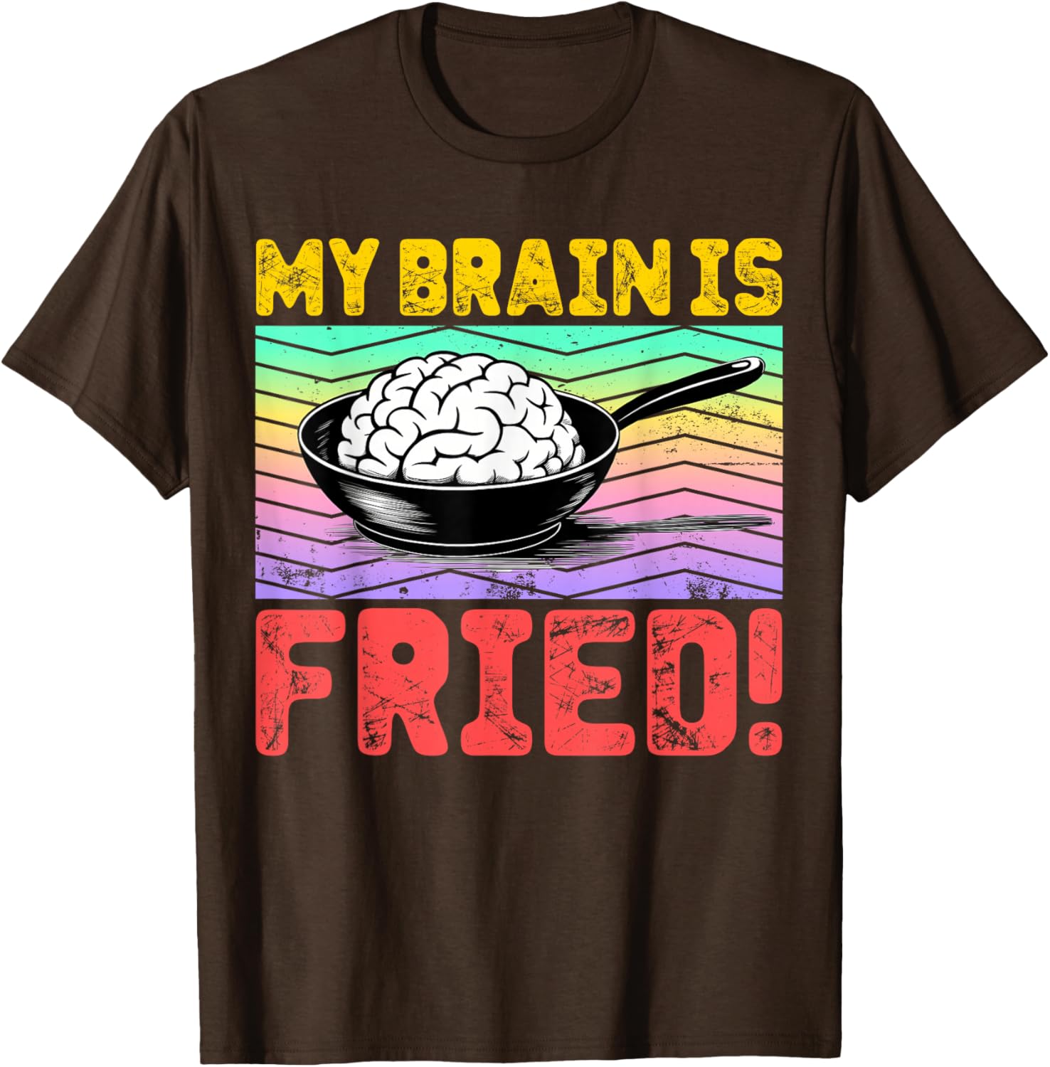 Cartoon Brain Fried Stress Relief T-Shirt for Fun and Relaxation - 14