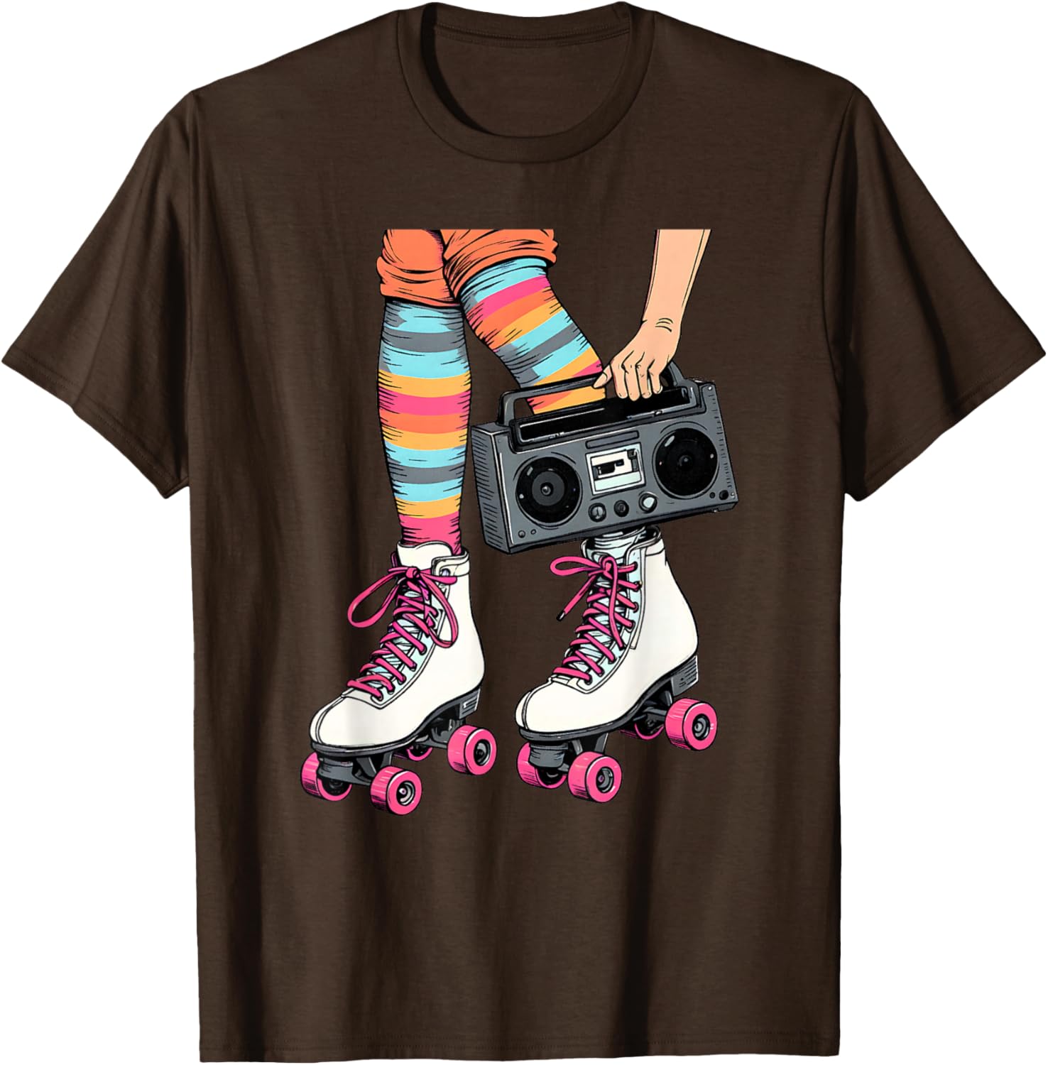 Retro Rollerskates Boombox T-Shirt for Fun 80's 90's Girls Vibes - 28