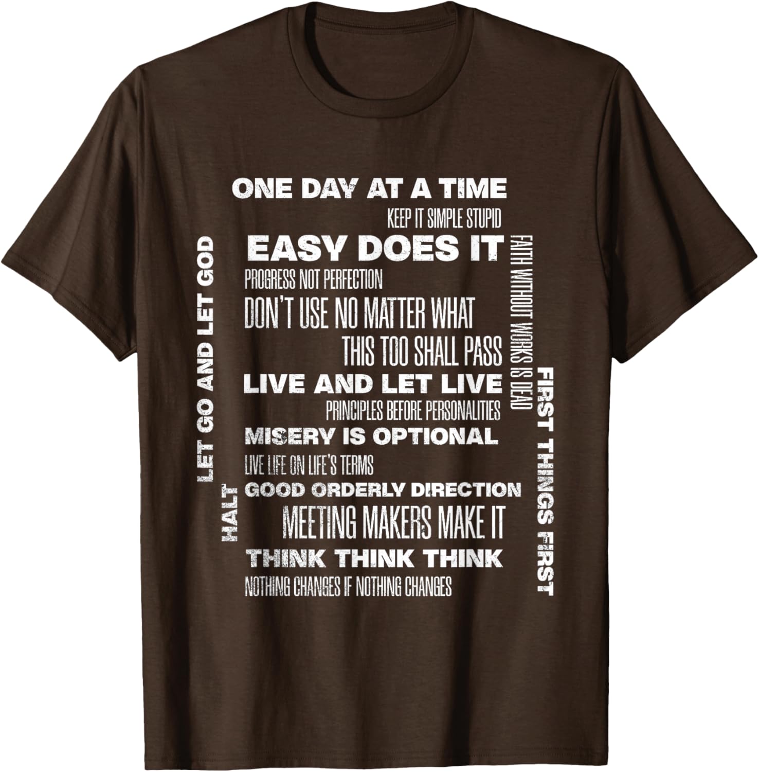 One Day At A Time Inspirational Recovery Sobriety Anniversary T-Shirt - 5