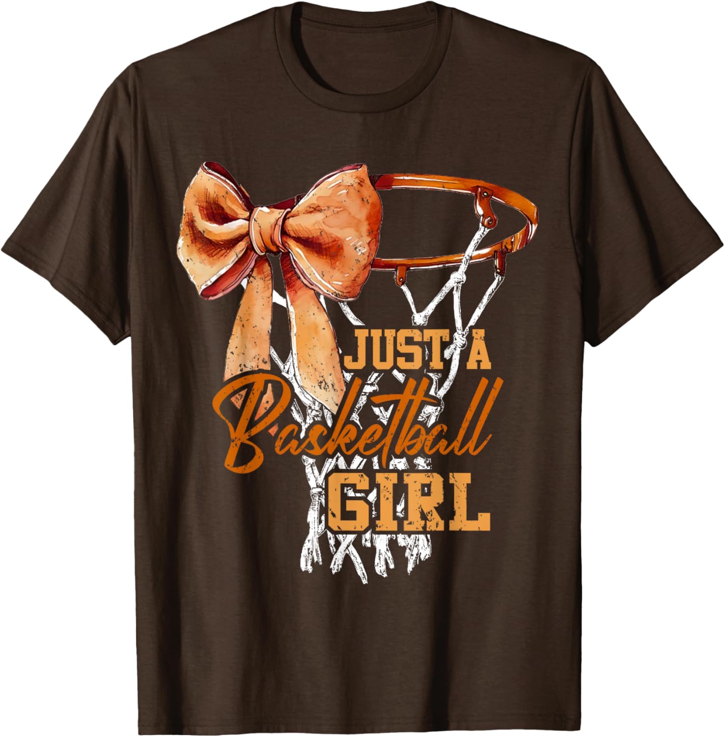 Just A Basketball Girl Cute Bow T-Shirt for Trendy Young Athletes - 14
