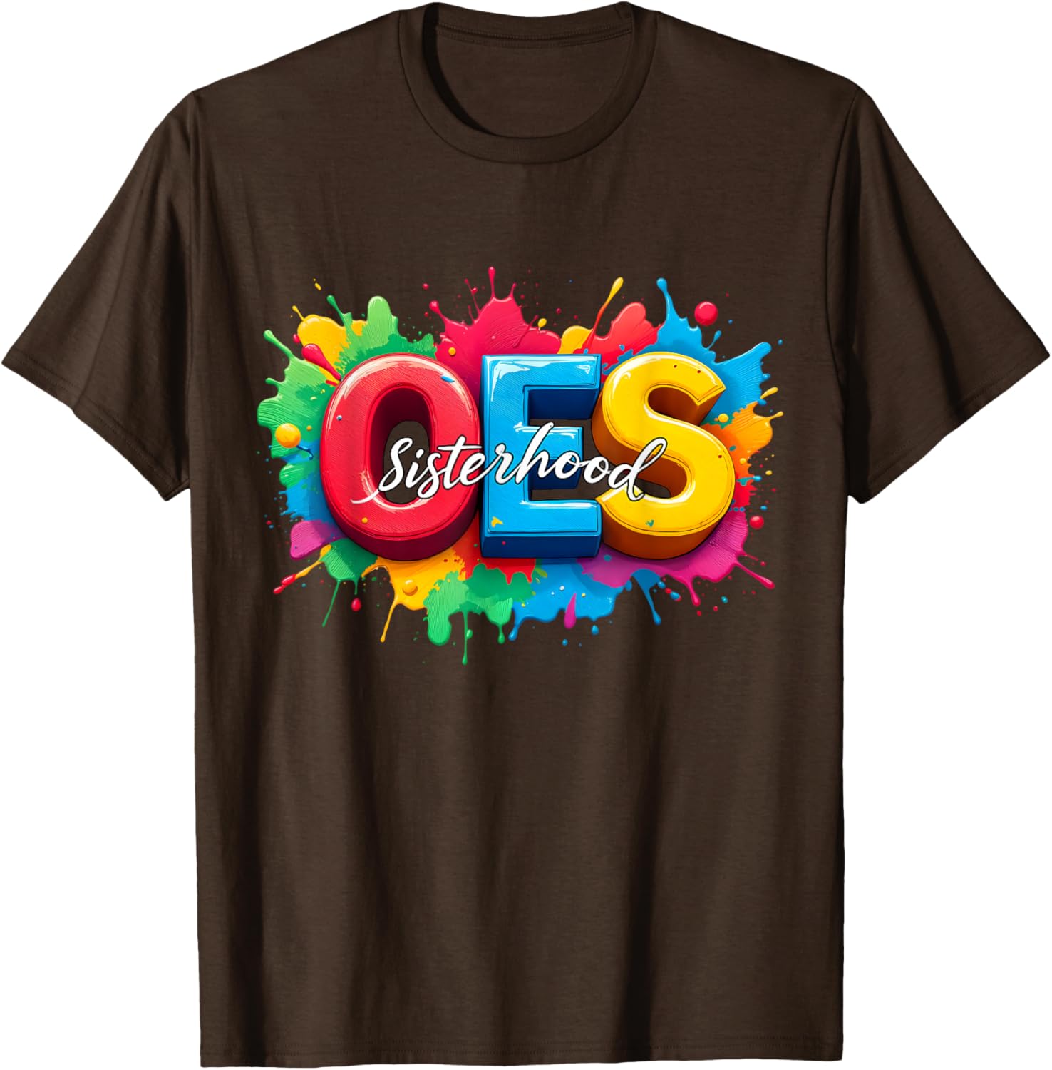 Colorful OES Sisterhood Watercolor T-Shirt for Eastern Star Fans - 1