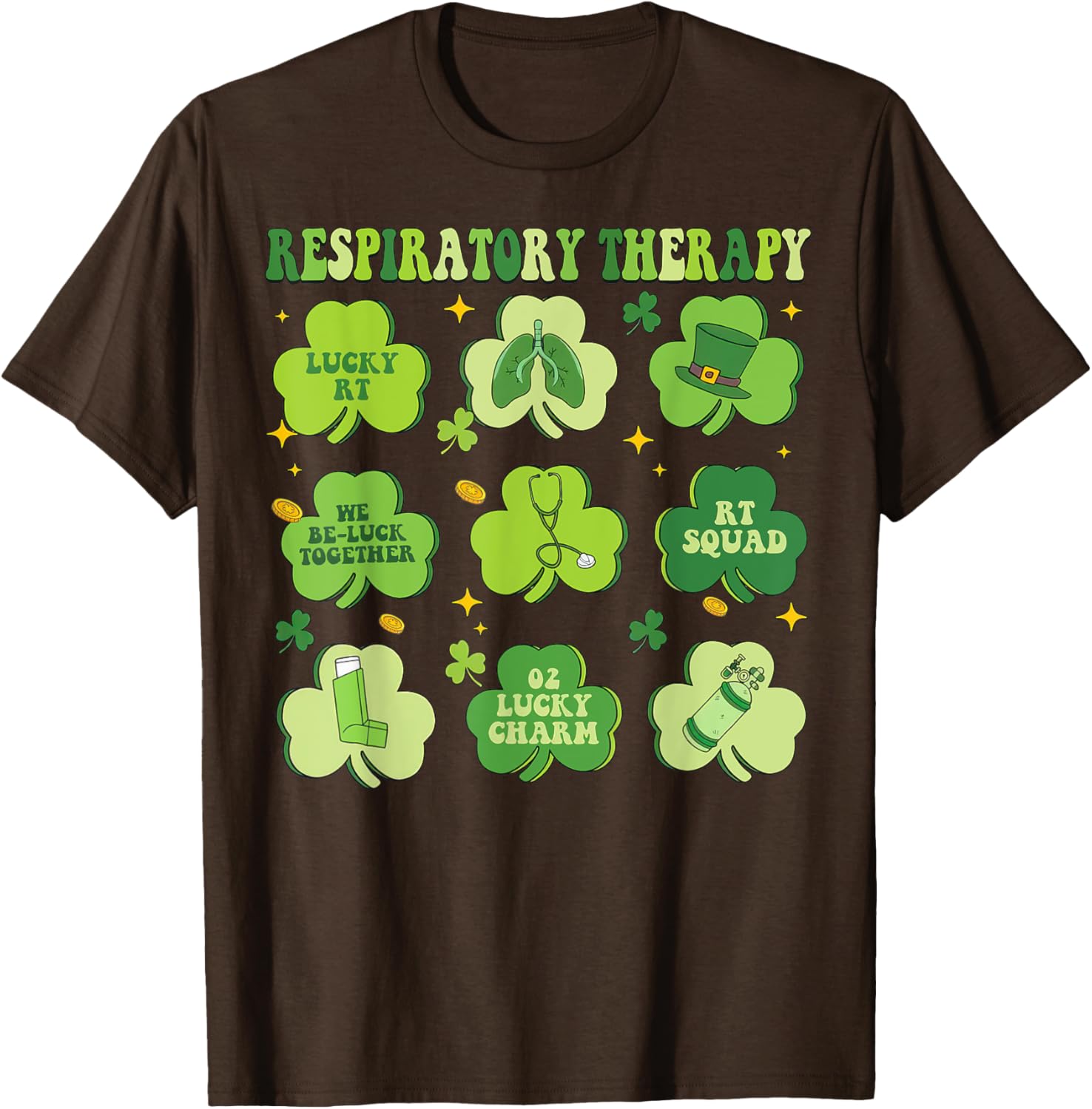 St Patrick's Day Shamrock T-Shirt for Respiratory Therapists - 5