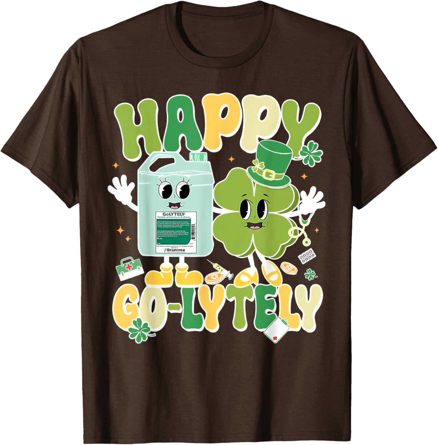 Happy Go-Lytely St Patrick's Day GI Nursing Humor T-Shirt for Fun Nurses - 10