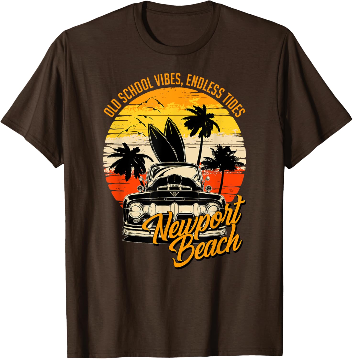 Vintage Newport Beach Old School Vibes T-Shirt for Endless Summer Style - 6