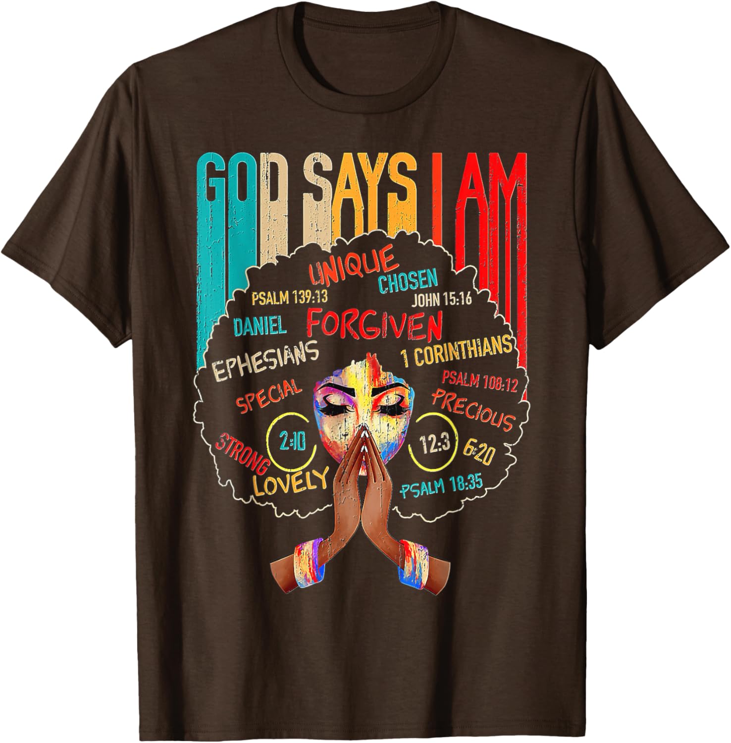 Empowerment T-Shirt for Black Girls - God Says I Am Statement Tee - 14