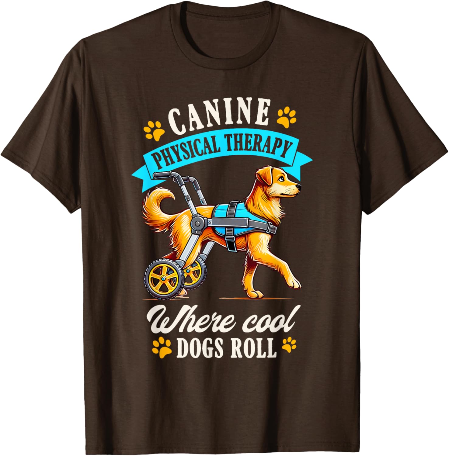 Cool Dogs Roll T-Shirt for Canine Physical Therapy Lovers - Fun Pet Apparel - 2