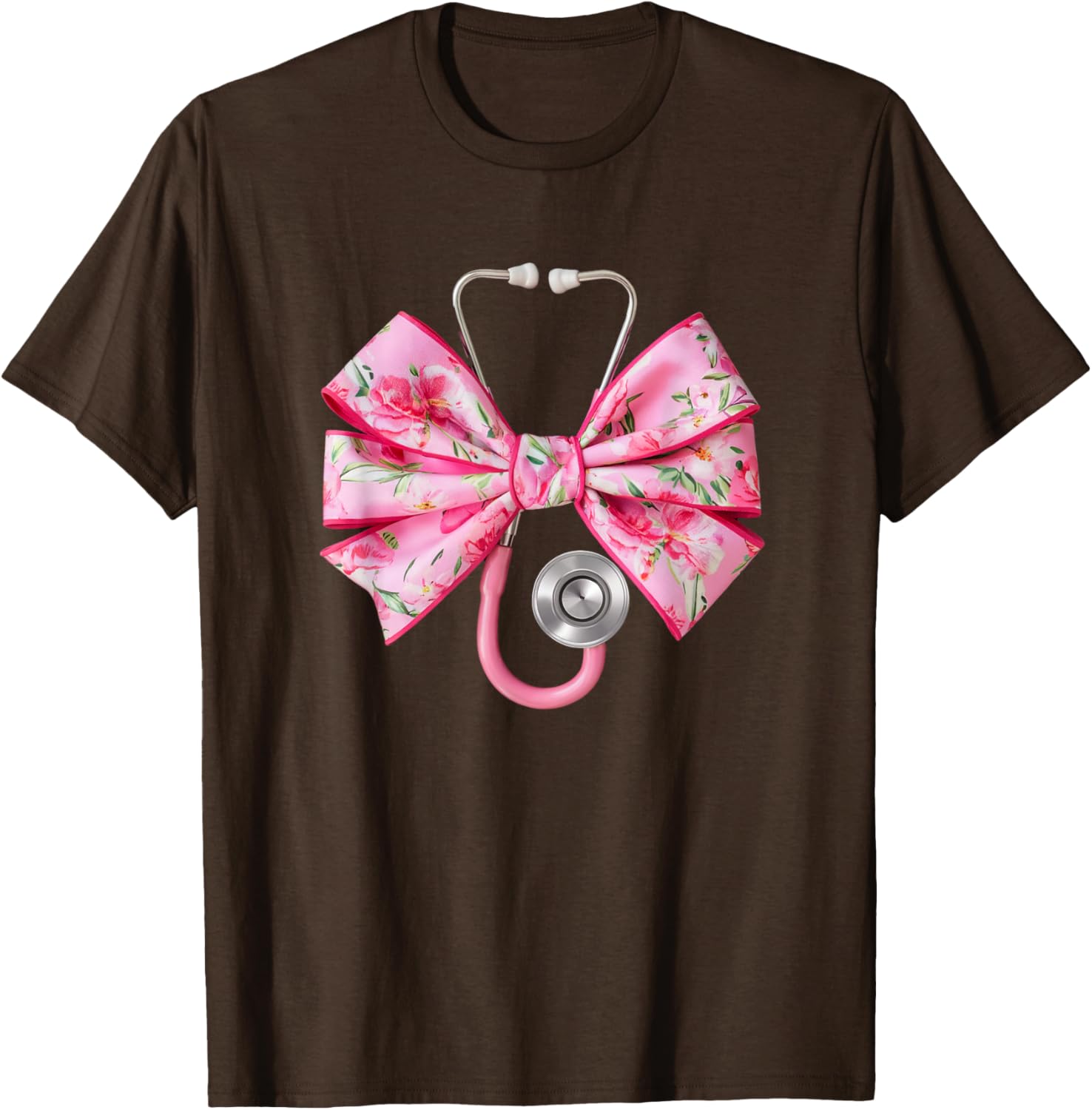Pink Coquette Nurse Stethoscope Bow T-Shirt for Nurse Appreciation Gift - 12