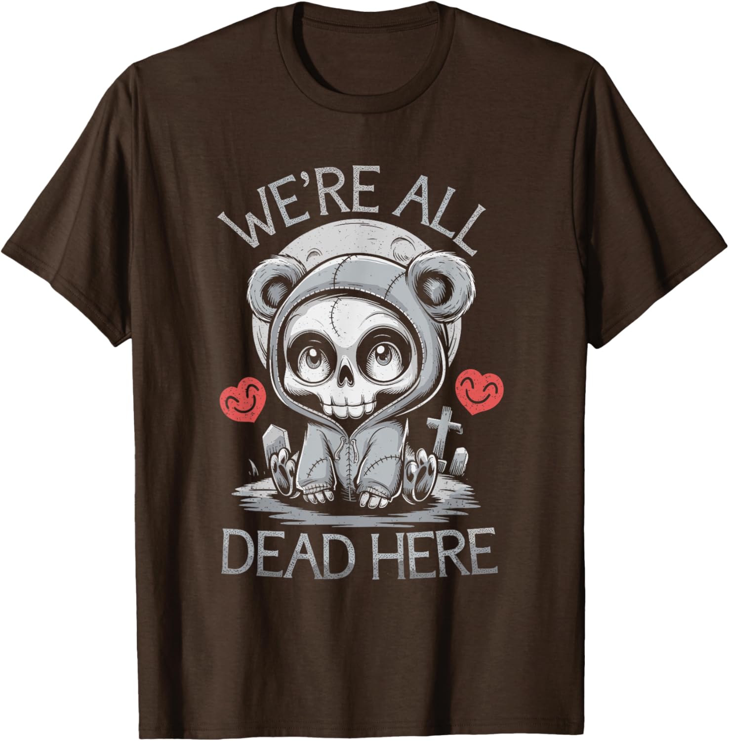 Creepy Skeleton Teddy Bear Goth Girl T-Shirt for Unique Style Lovers - 4