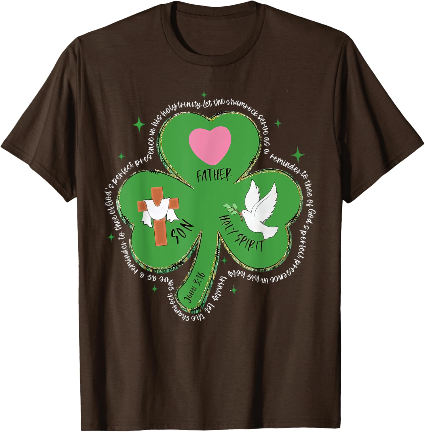 Shamrock Holy Trinity T-Shirt Father Son Holy Spirit Patrick Style - 3