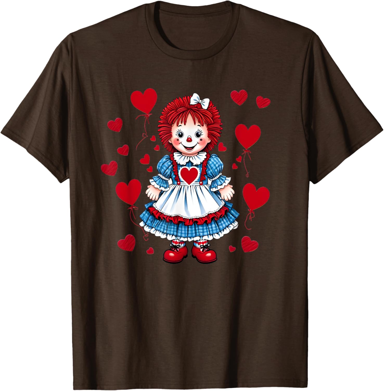 Raggedy Ann Valentine's Day Heart T-Shirt for Sweethearts and Friends - 1