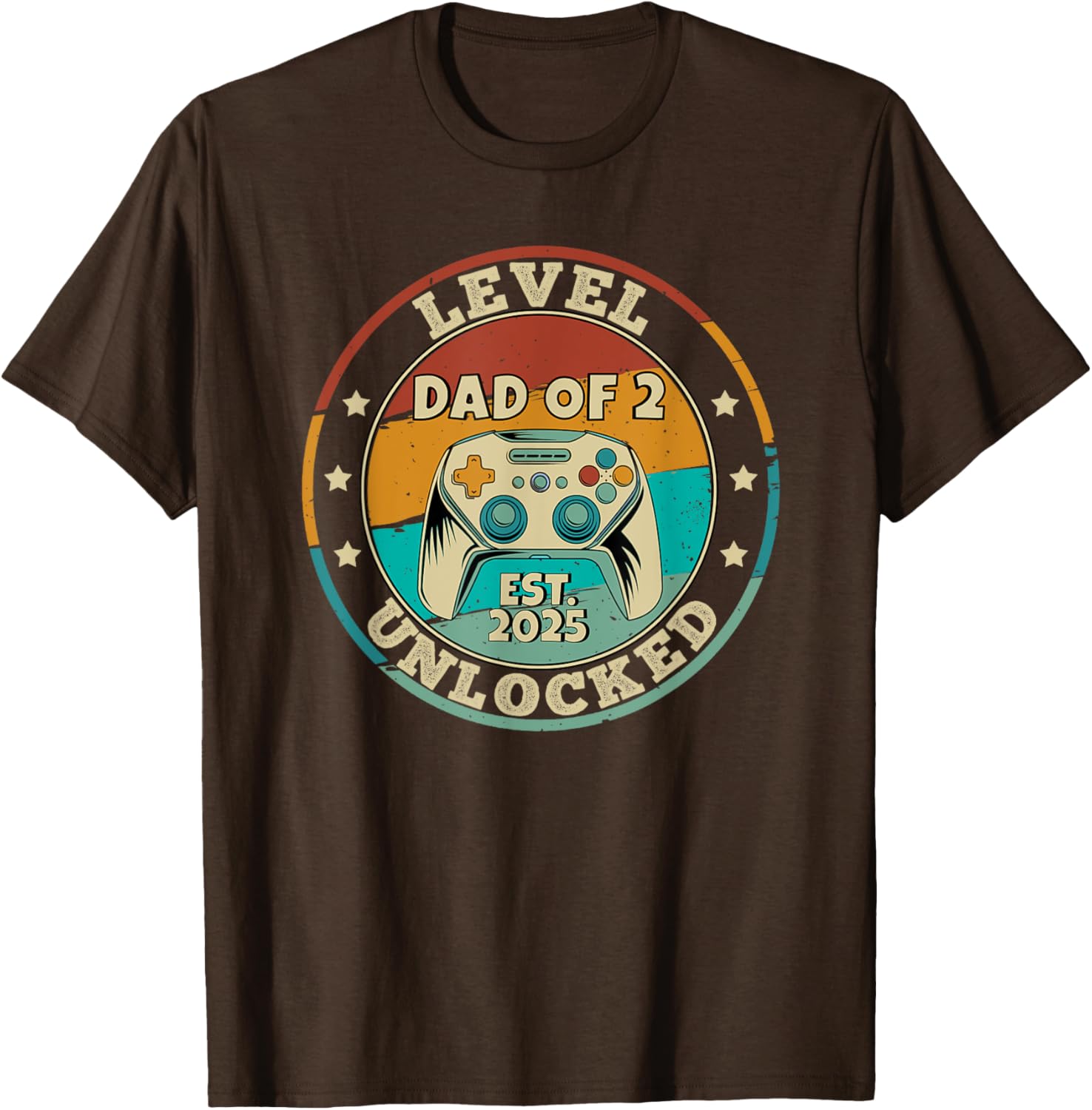 Promoted to Daddy Again 2025 T-Shirt for Proud Dads of 2 Kids - 1