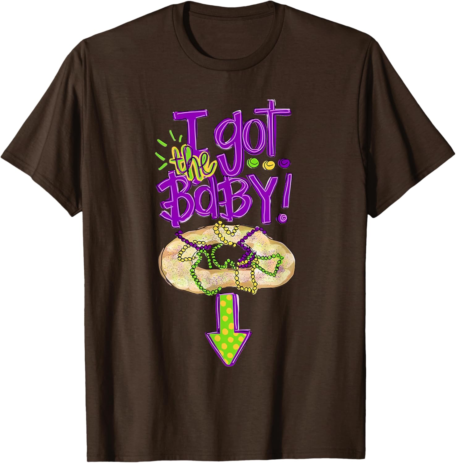Baby Mardi Gras King Cake Reveal T-Shirt for New Orleans Celebrations - 19