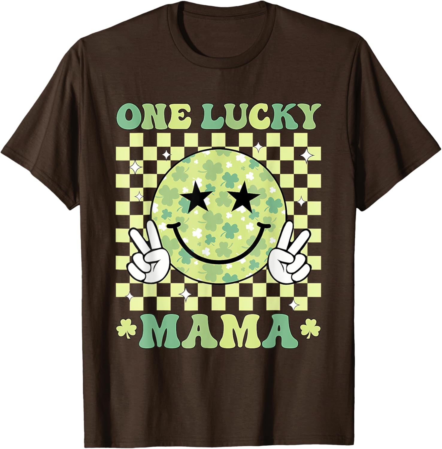 One Lucky Mama St Patricks Day 2025 Retro T-Shirt for Moms - 22