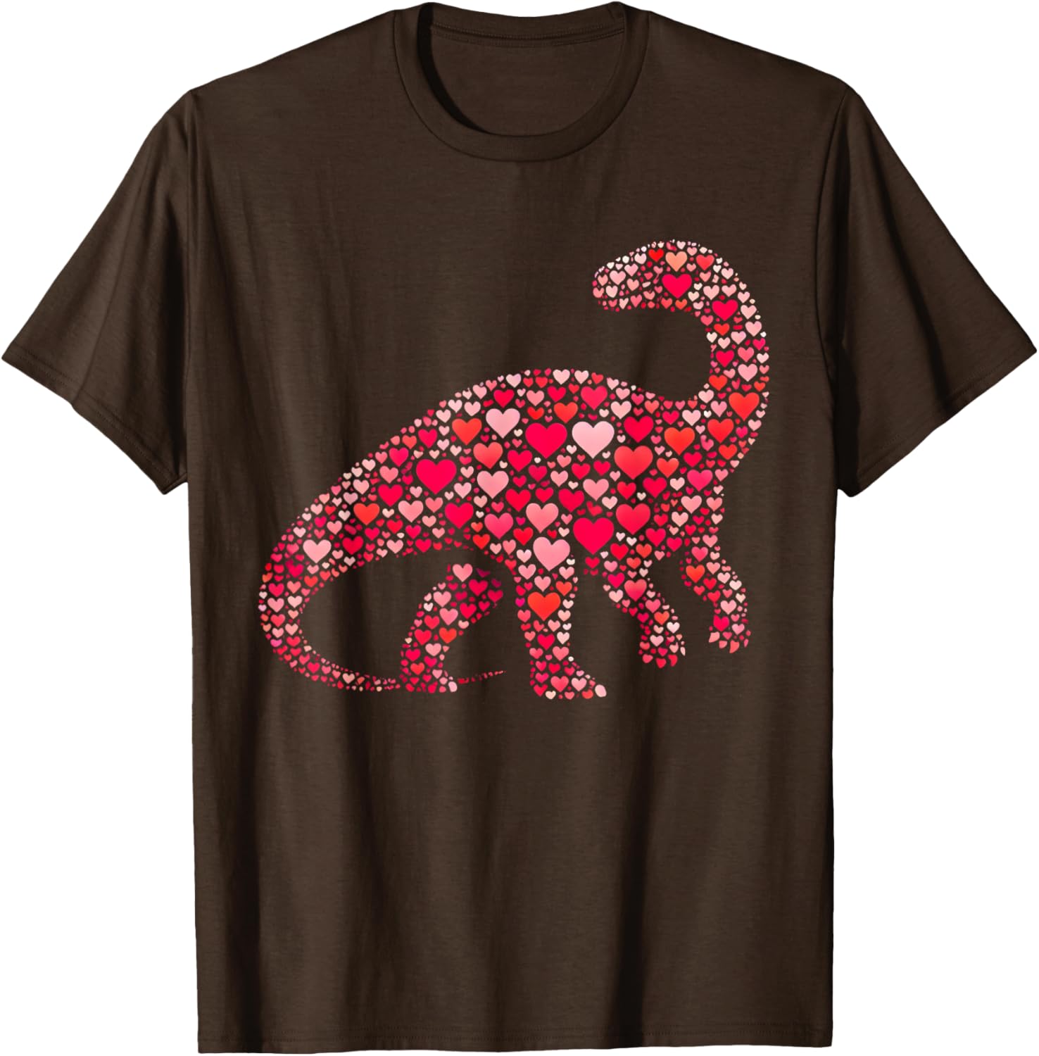 Cute Apatosaurus Dinosaur Heart T-Shirt for Valentine's Day Gifts - 6