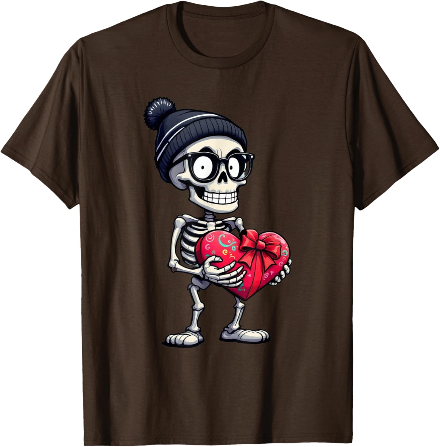 Funny Skeleton Heart Valentine's Day T-Shirt for Men and Women - 14