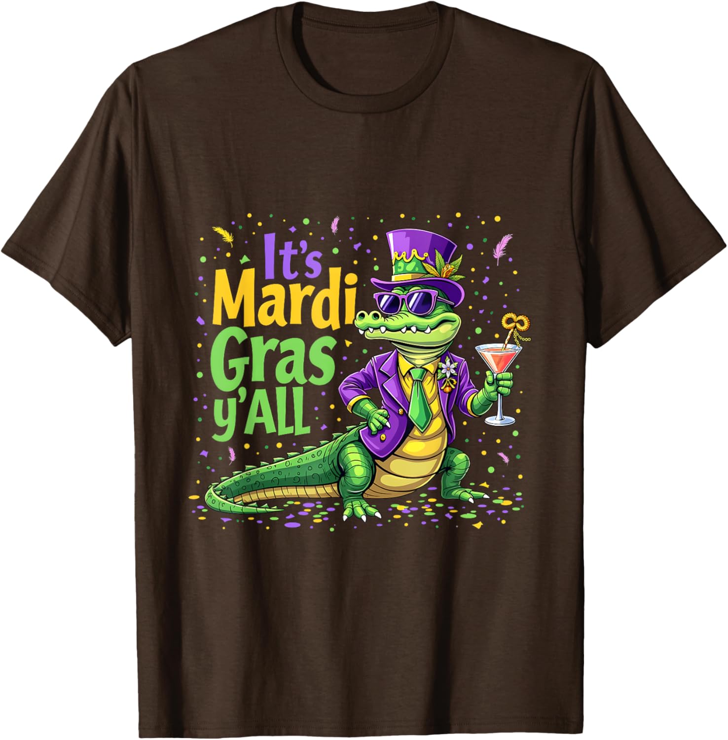 Funny Mardi Gras 2025 Alligator T-Shirt for Fun Festivities - 4