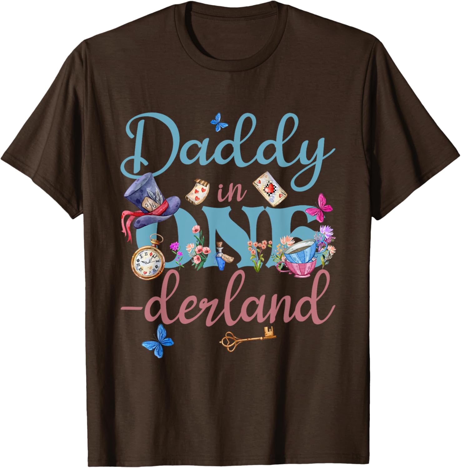 Alice in ONEderland Daddy of Birthday Girl T-Shirt for Celebrations - 8