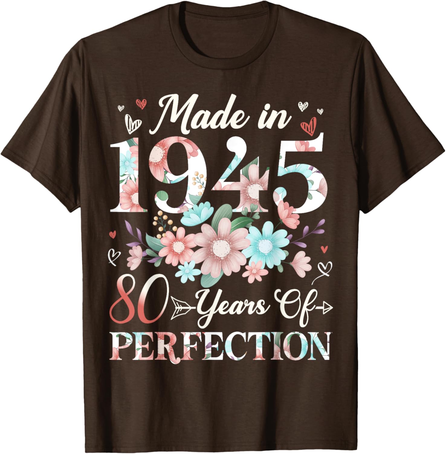 Floral 80th Birthday T-Shirt for Women - Celebrating 80 Years of Joy - 22