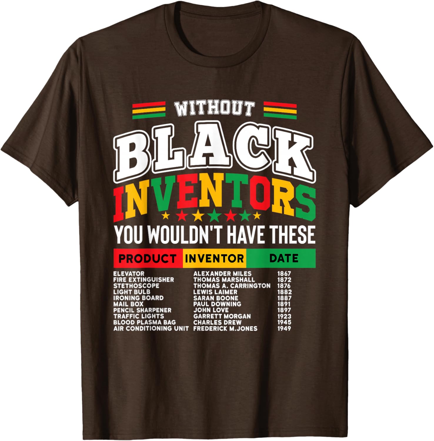 Celebrate Innovation with Afro Pride T-Shirt Featuring Black Inventors - 9