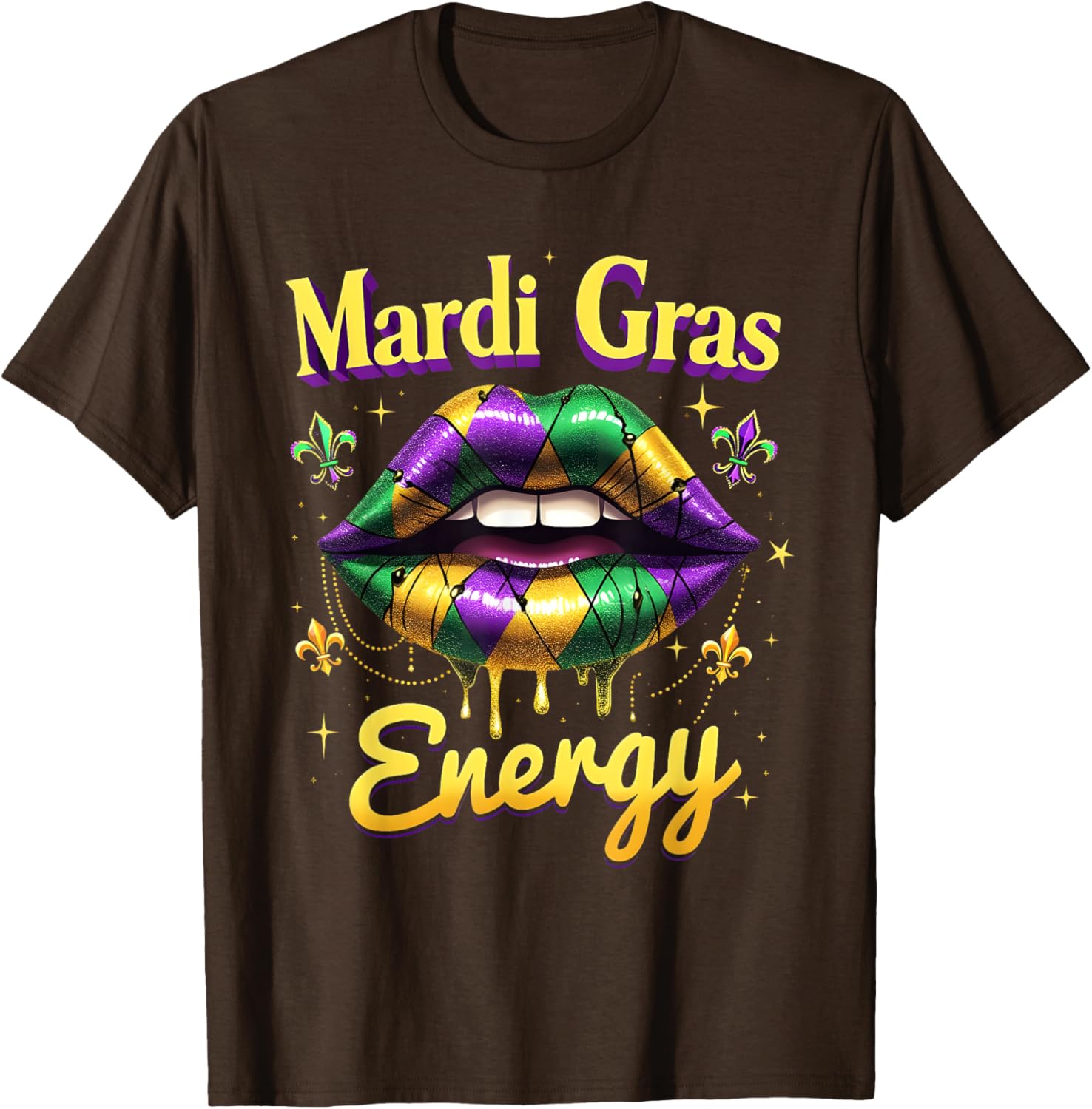 Mardi Gras Energy Carnival Lips T-Shirt New Orleans 2025 Costume Wear - 23