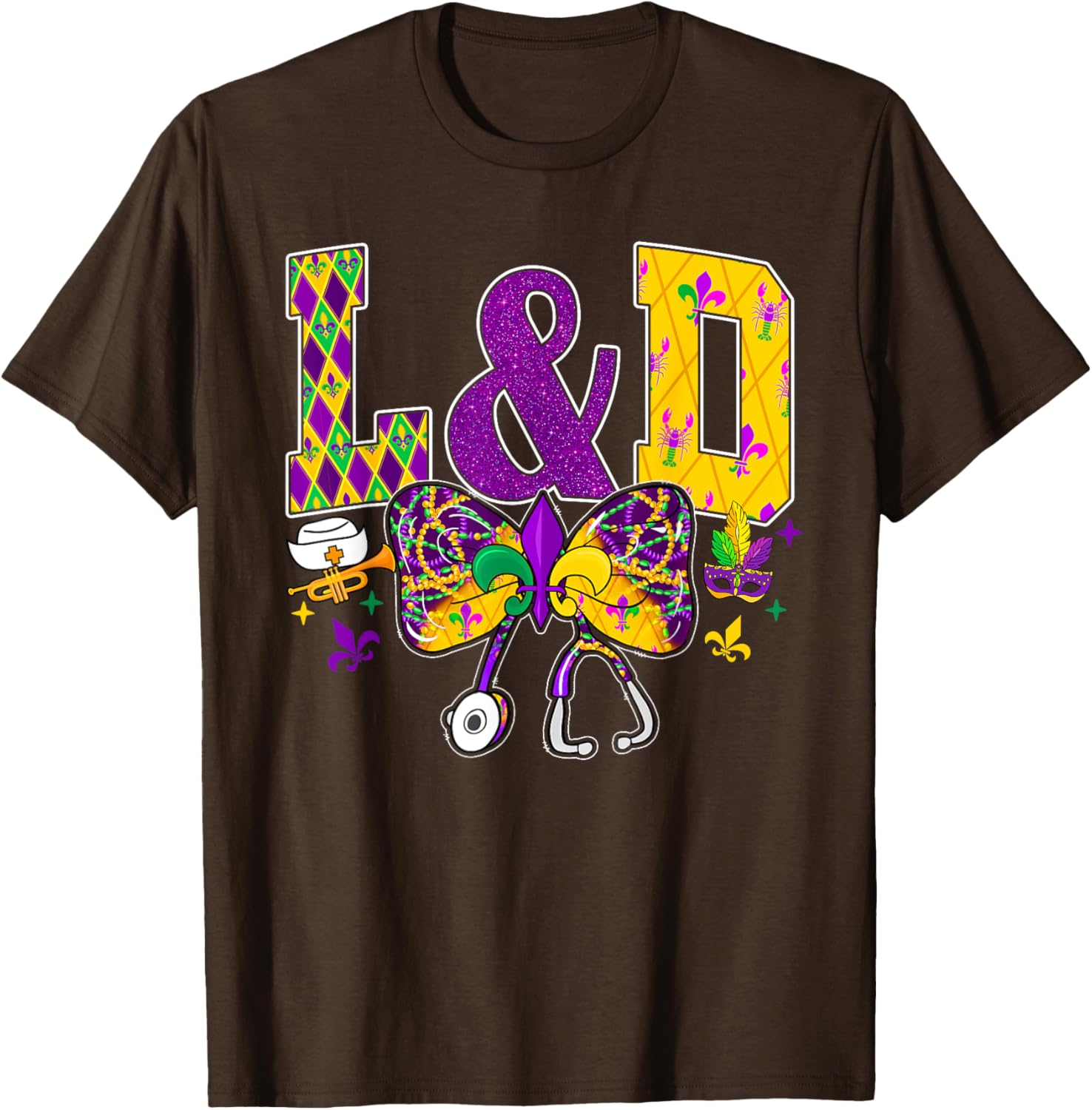 Funny Mardi Gras Coquette Bow T-Shirt for Men and Women Carnival Fun - 12