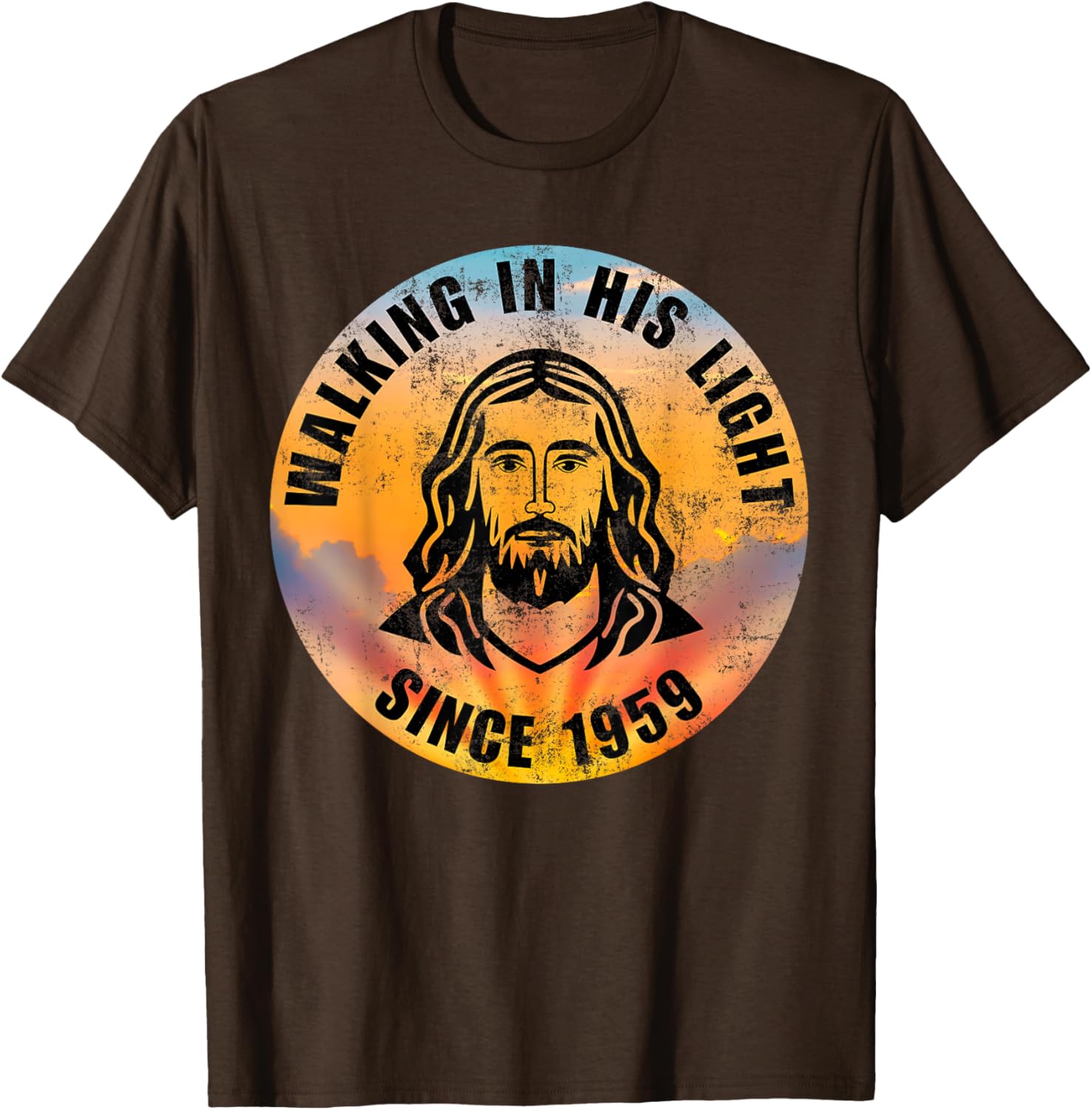 Walking In His Light Since 1959 Christian Quote T-Shirt for Positivity - 25