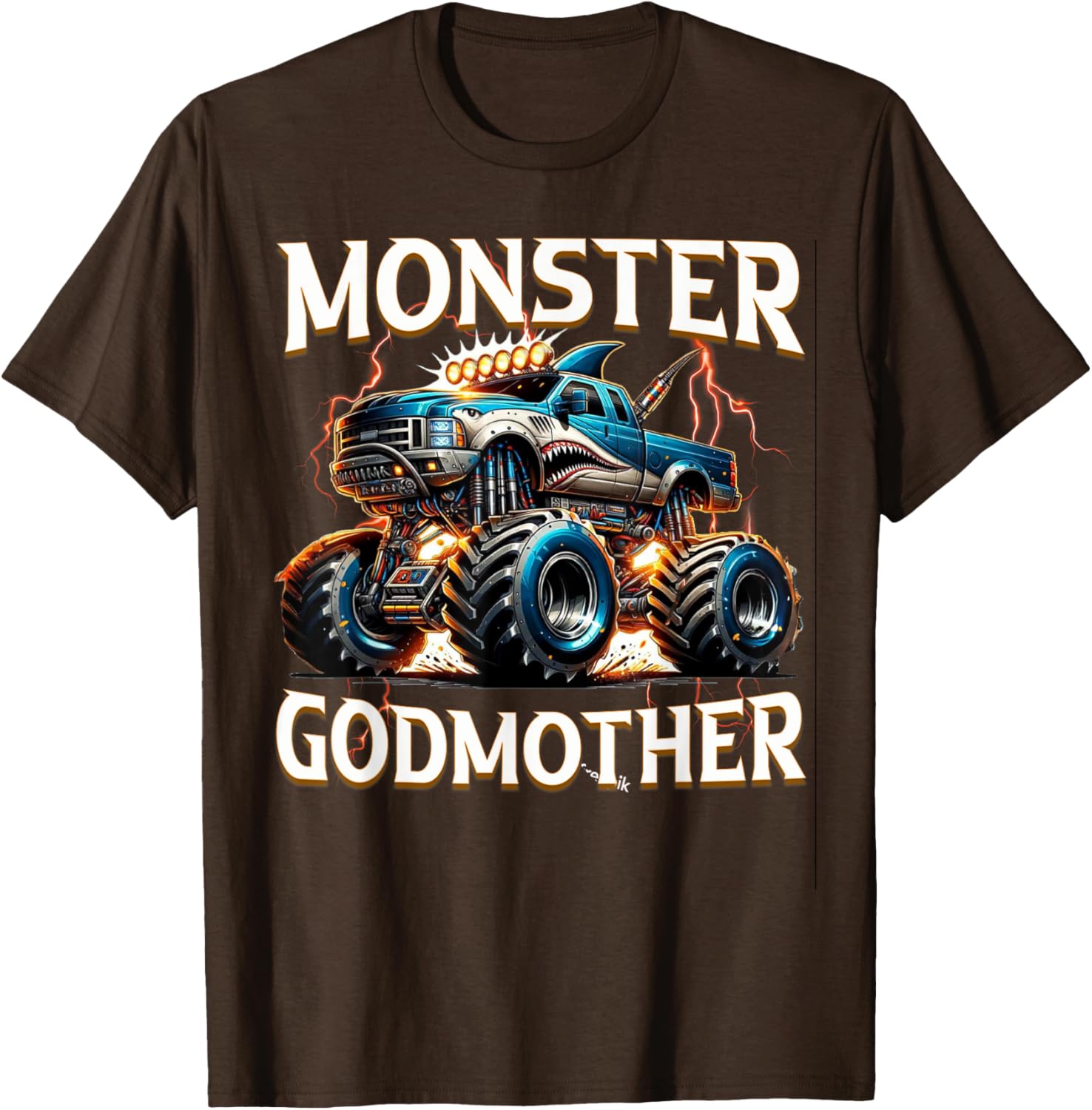 Godmother Family Matching Monster Truck T-Shirt for Truck Lovers - 1