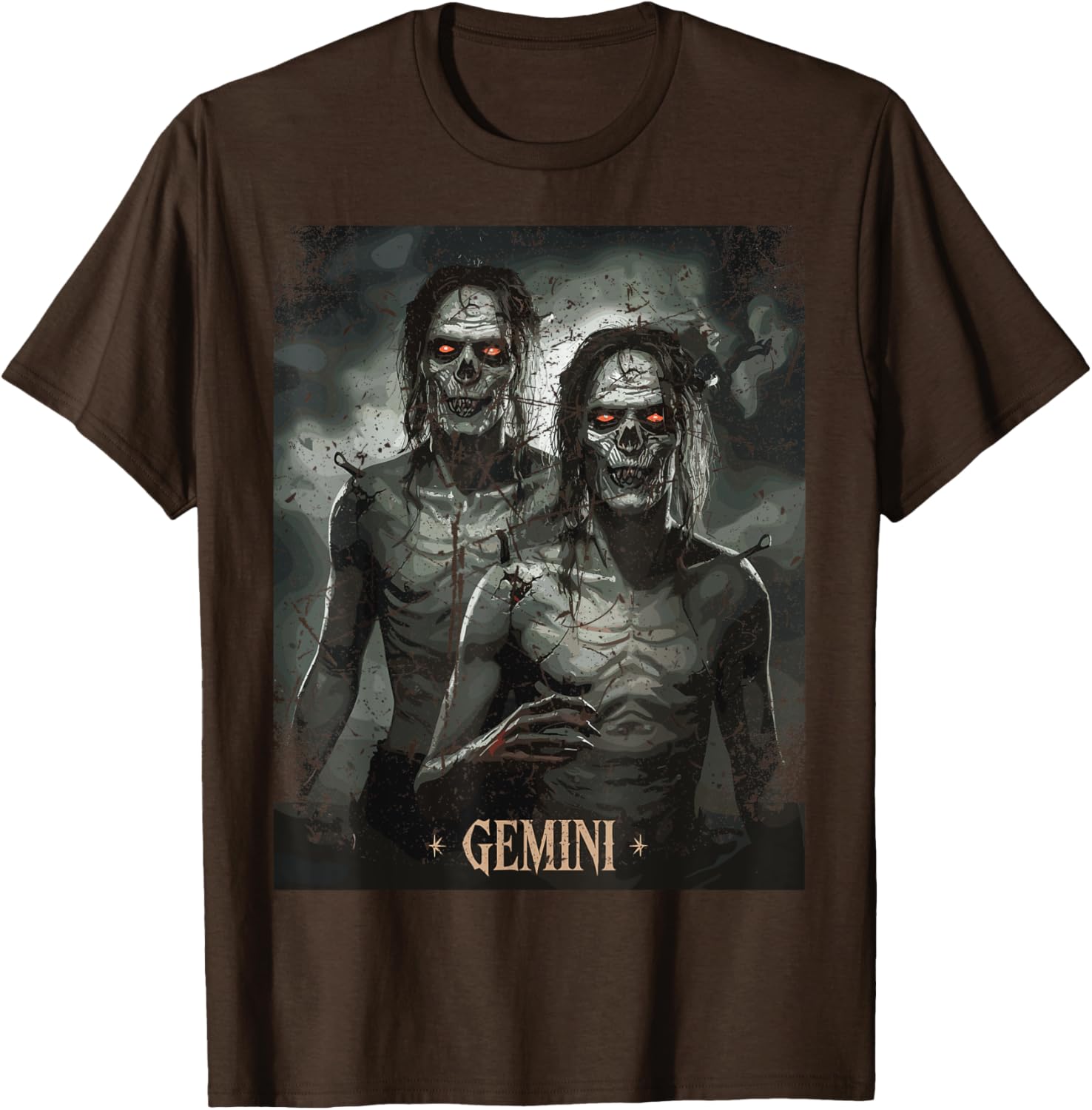 Zombie Gemini Twins Horror Zodiac T-Shirt for Unique Style Lovers - 7