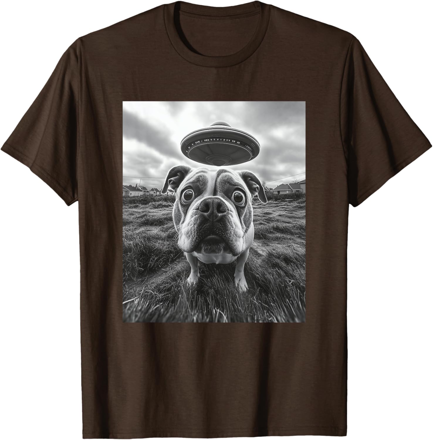 Hilarious English Bulldog UFO Graphic T-Shirt for Dog Lovers of All Ages - 1