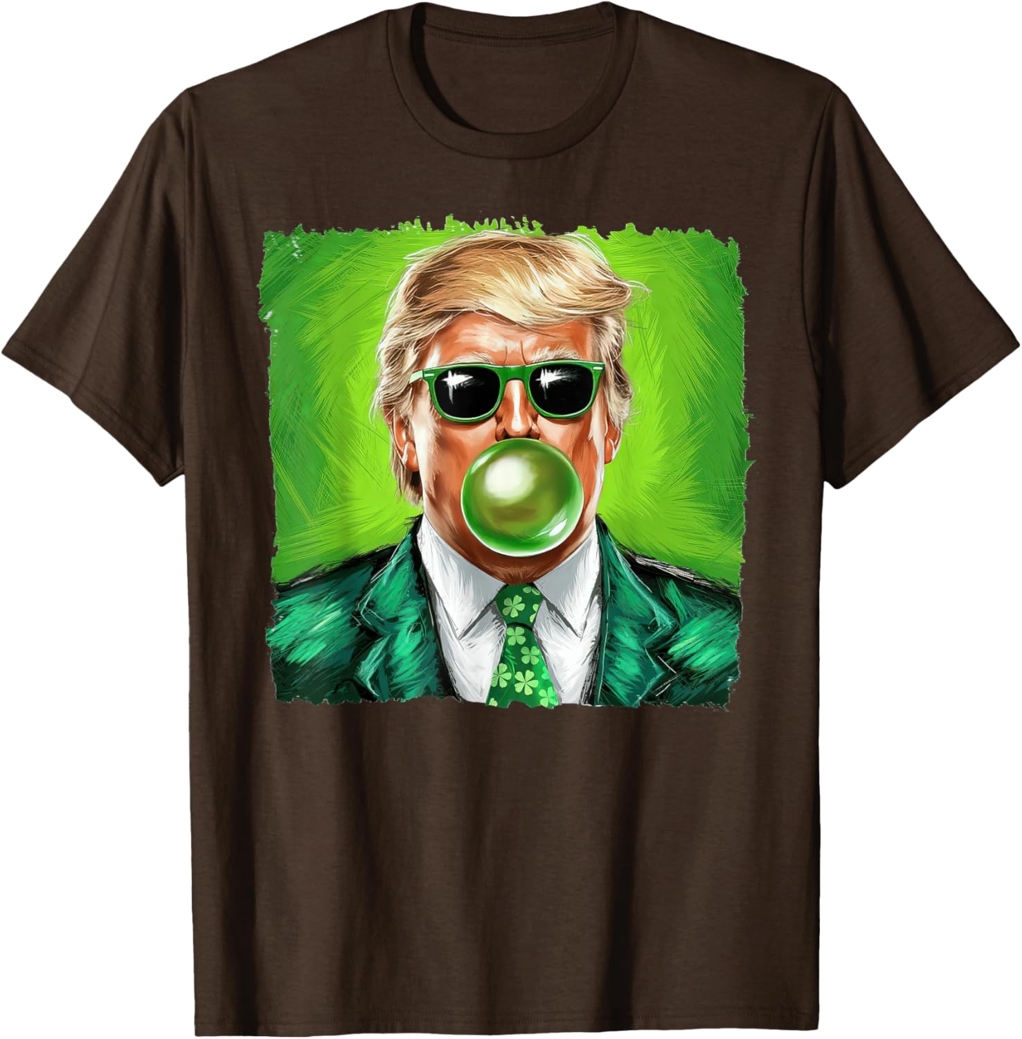 Trump Bubble Gum Sunglasses St. Patrick's Day T-Shirt for Fun Celebrations - 25