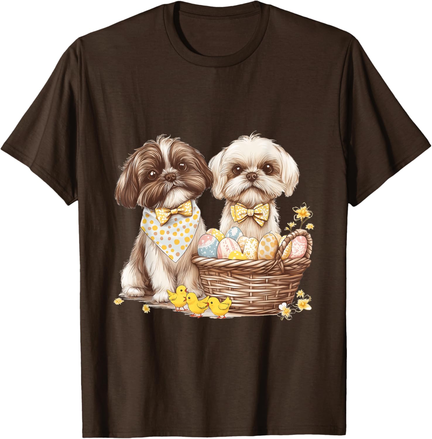 Happy Easter Shih Tzu Dog T-Shirt with Eggs and Chicks for Fun Celebrations - 9