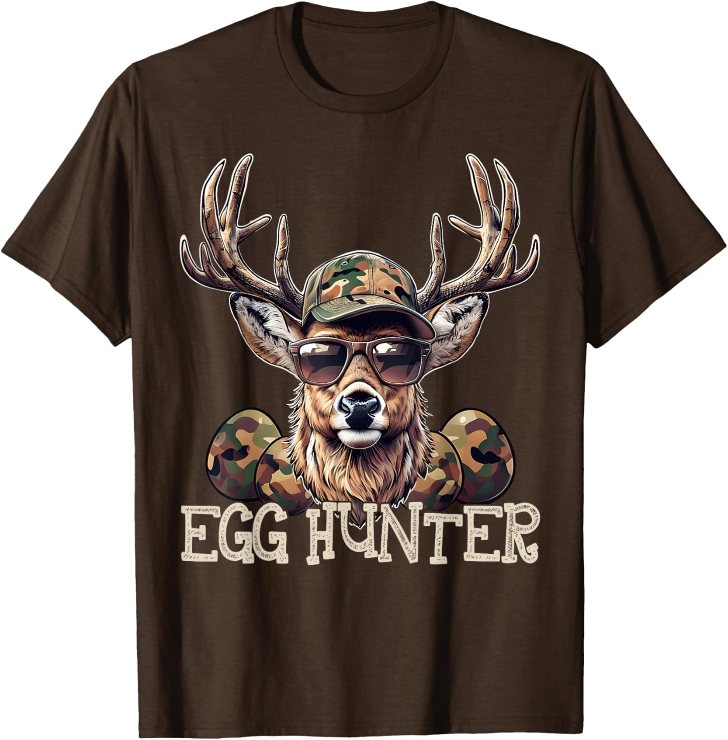 Egg Hunter Deer Camo Cap Boys T-Shirt Perfect for Easter and Hunting - 9
