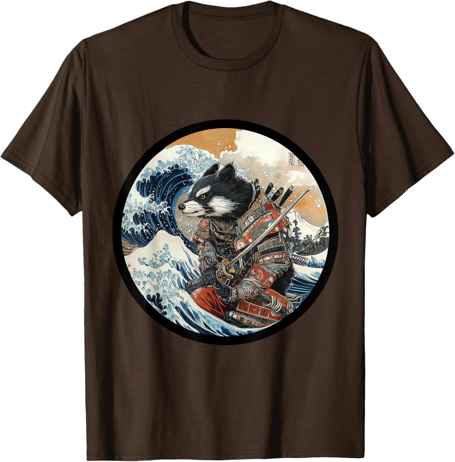 Wild Badger Brock Samurai Warrior Vintage Japanese Anime T-Shirt - 8