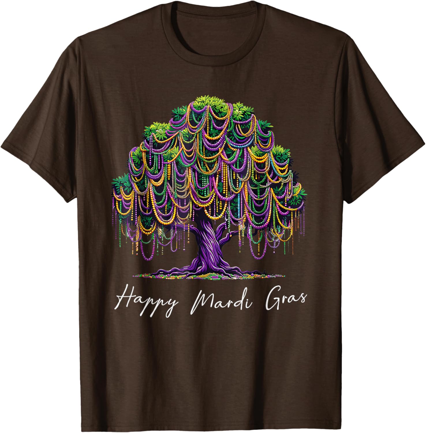 Mardi Gras Tree Beads T-Shirt for Men, Women, and Kids – Fat Tuesday Fun - 2