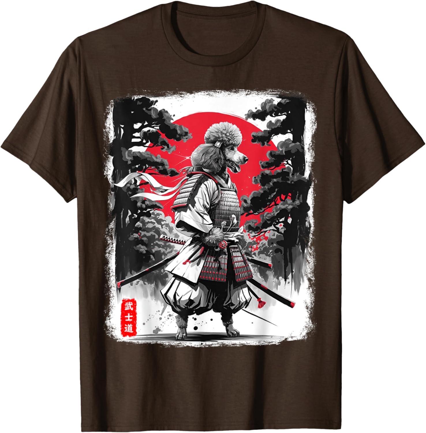 Poodle Samurai Warrior Sunset T-Shirt for Men and Women - Japanese Vibes - 4