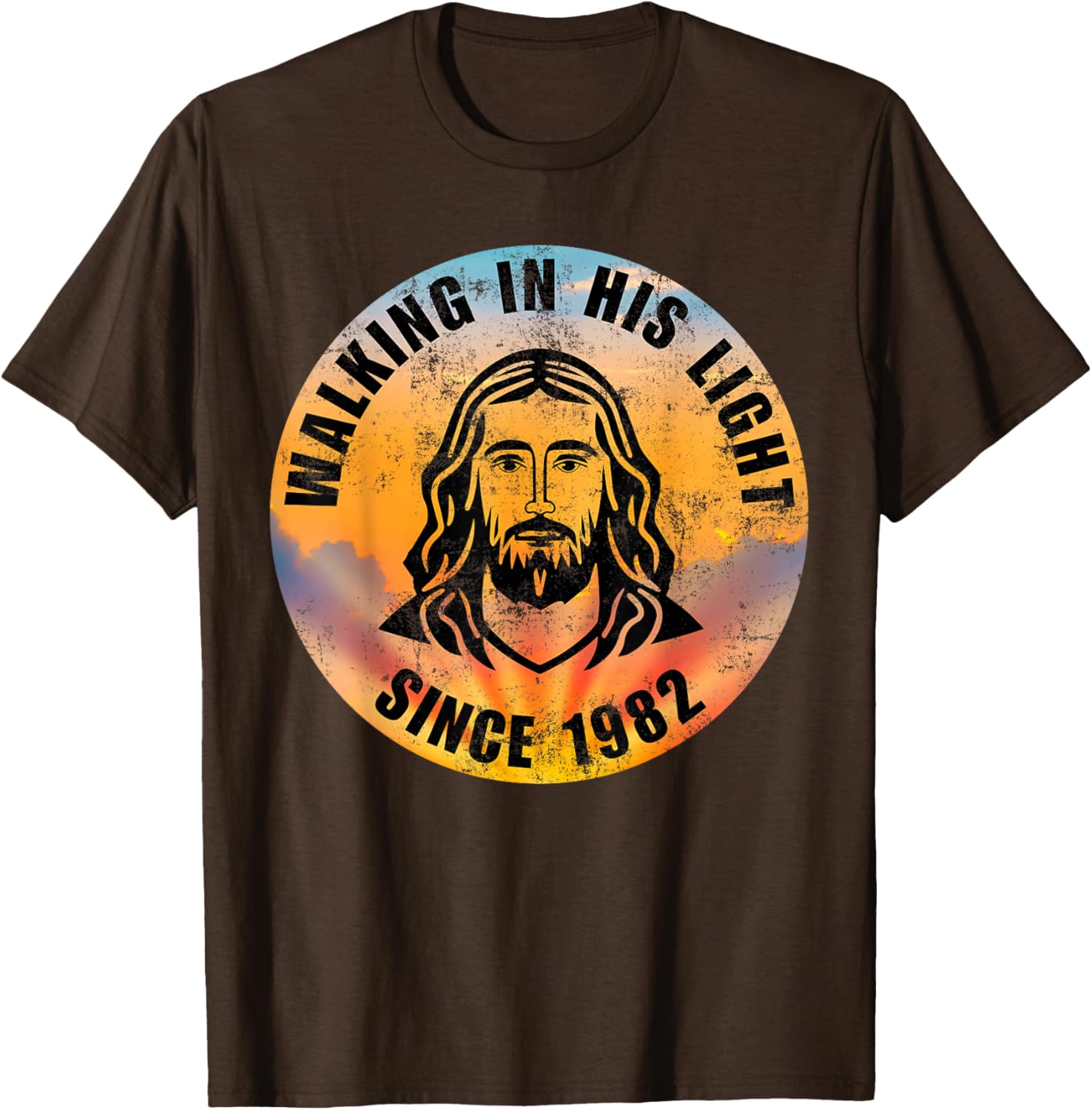 Christian Positivity Quote T-Shirt Walking In His Light Since 1982 - 21