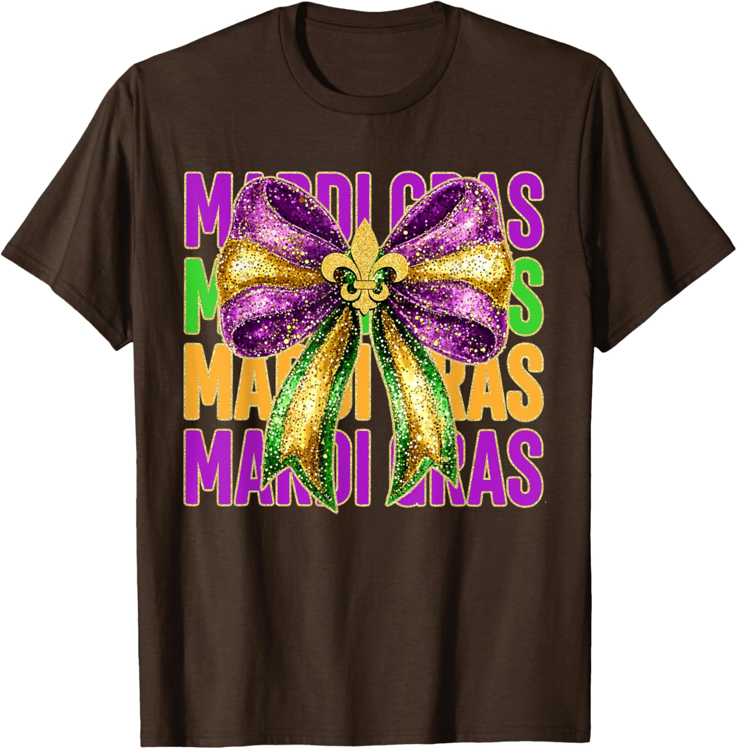 Mardi Gras Coquette Bow Women's T-Shirt for Fat Tuesday Celebrations - 6