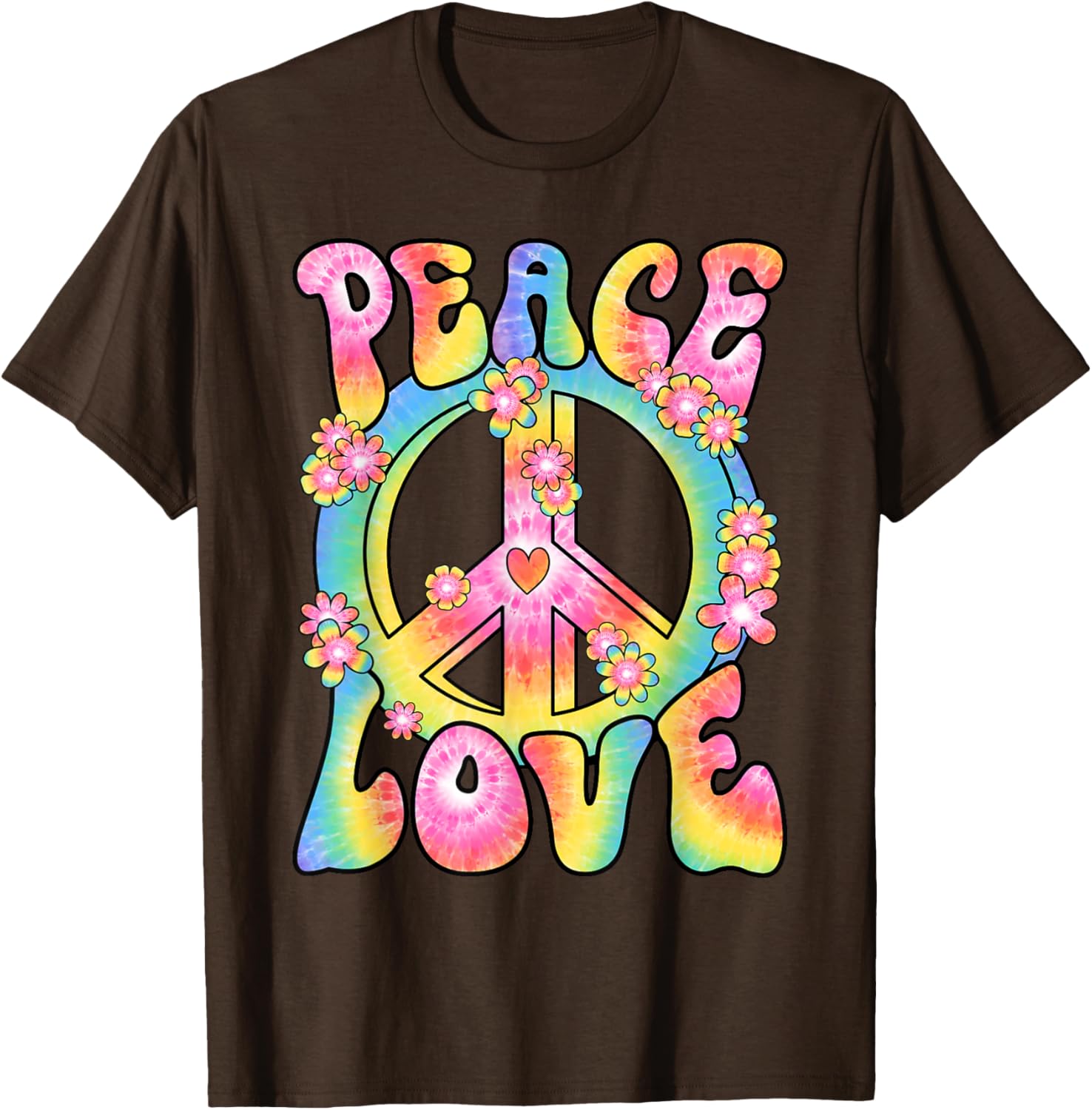 Retro Hippy Costume T-Shirt Peace Love 60s 70s Vintage Outfit - 3