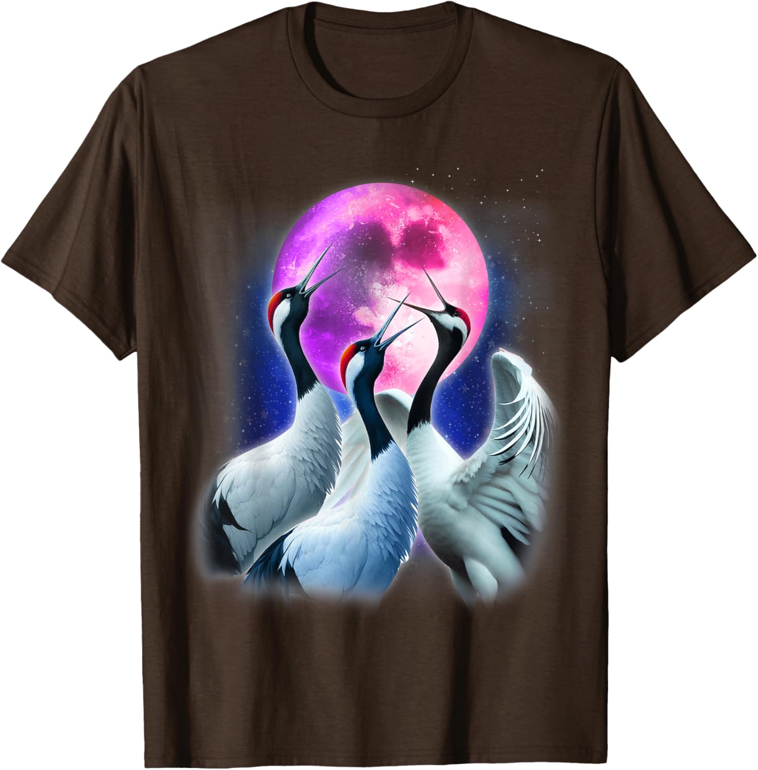 Funny Whooping Crane Howling at the Moon T-Shirt for Bird Lovers - 27
