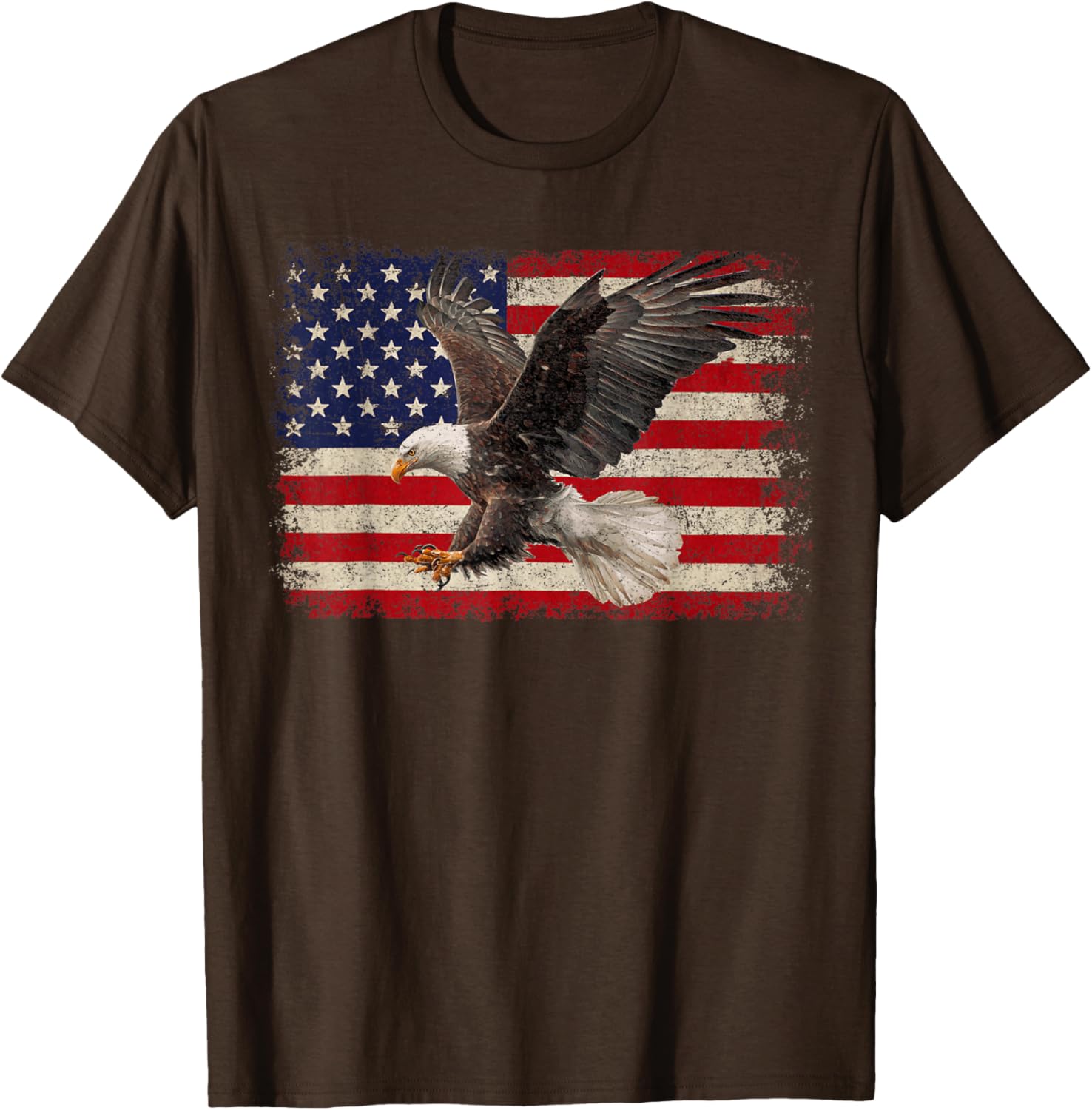 Patriotic Bald Eagle 4th of July T-Shirt with USA Flag Design - 3