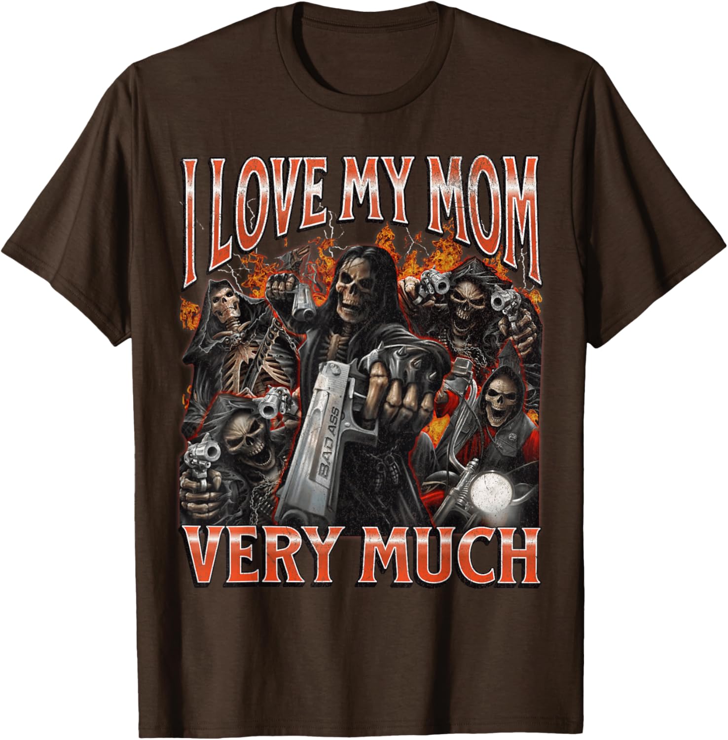 Funny I Love My Mom Skeleton Graphic T-Shirt for Unique Style Lovers - 13