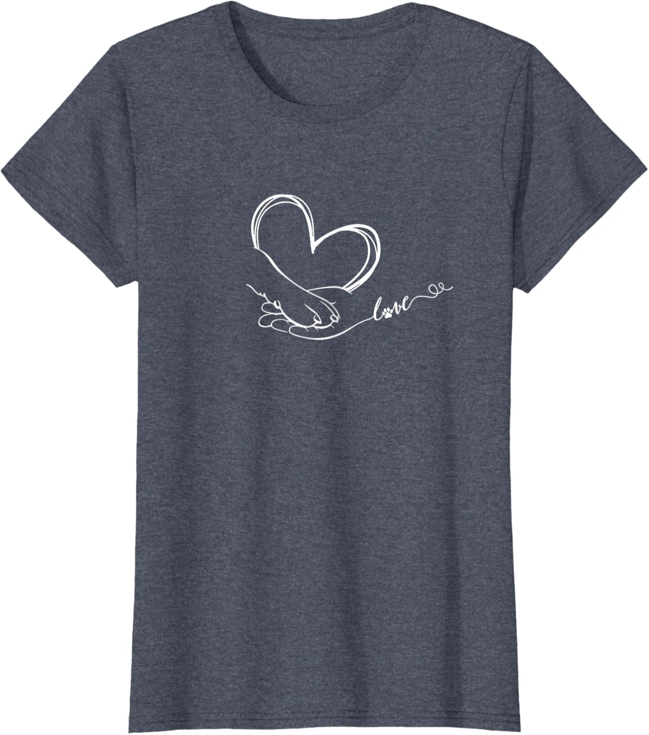 Heartwarming Minimal Line Art T-Shirt for Cat and Dog Lovers - 1