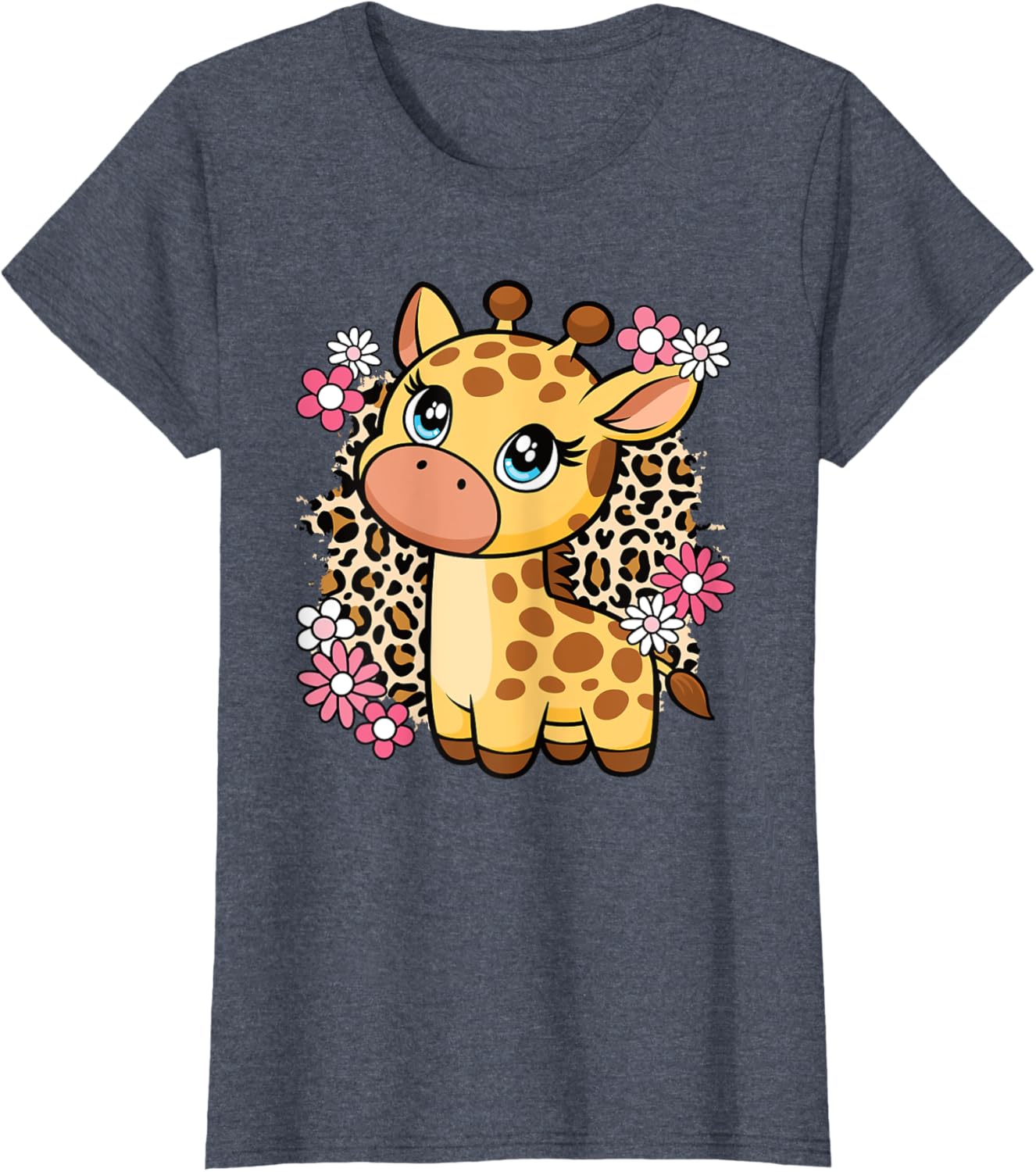 Cute Giraffe Flower T-Shirt for Women, Girls, and Kids - Perfect Gift! - 3