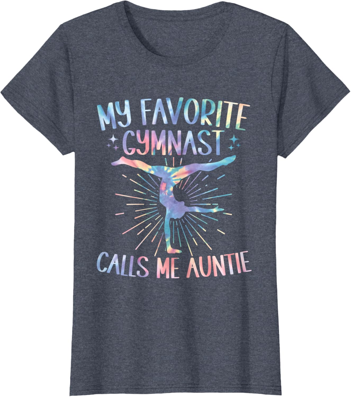 My Favorite Gymnast Calls Me Auntie Tie Dye Gymnastics T-Shirt - 7