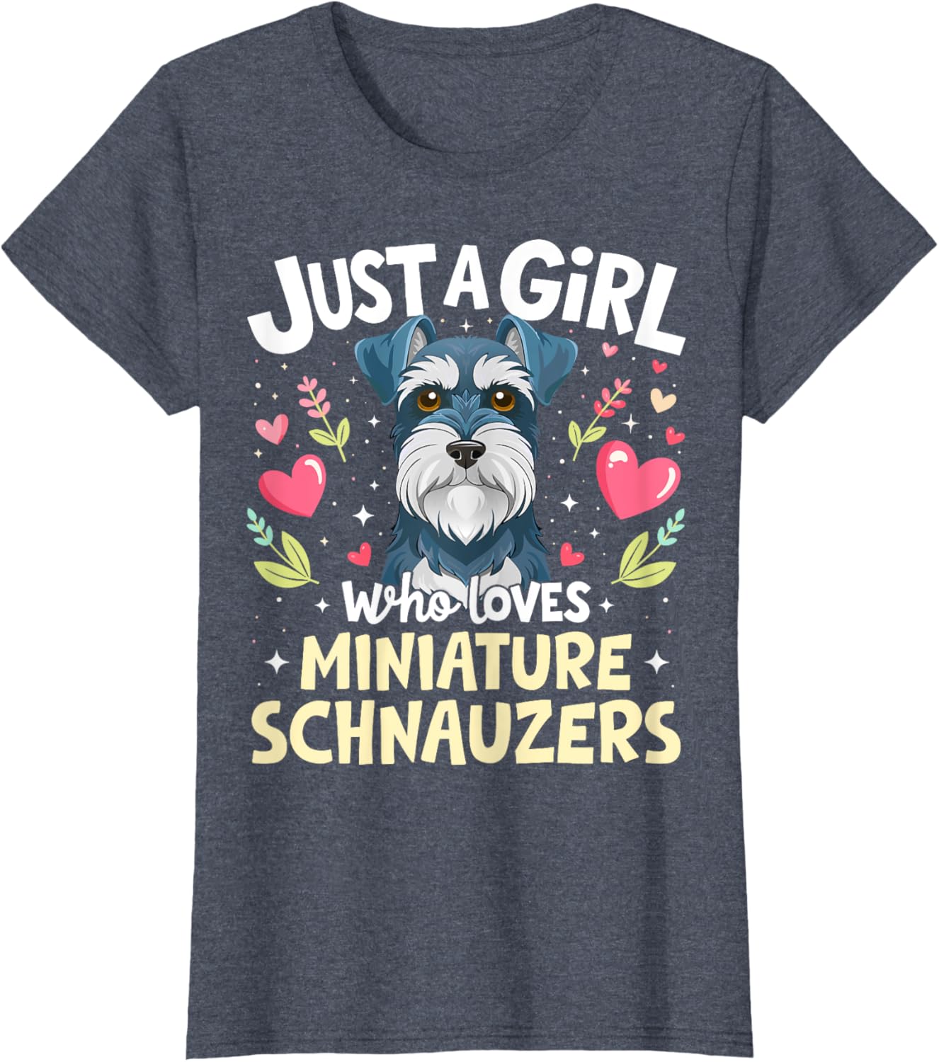 Cute Miniature Schnauzer Puppy T-Shirt for Dog Lovers Girls - 11