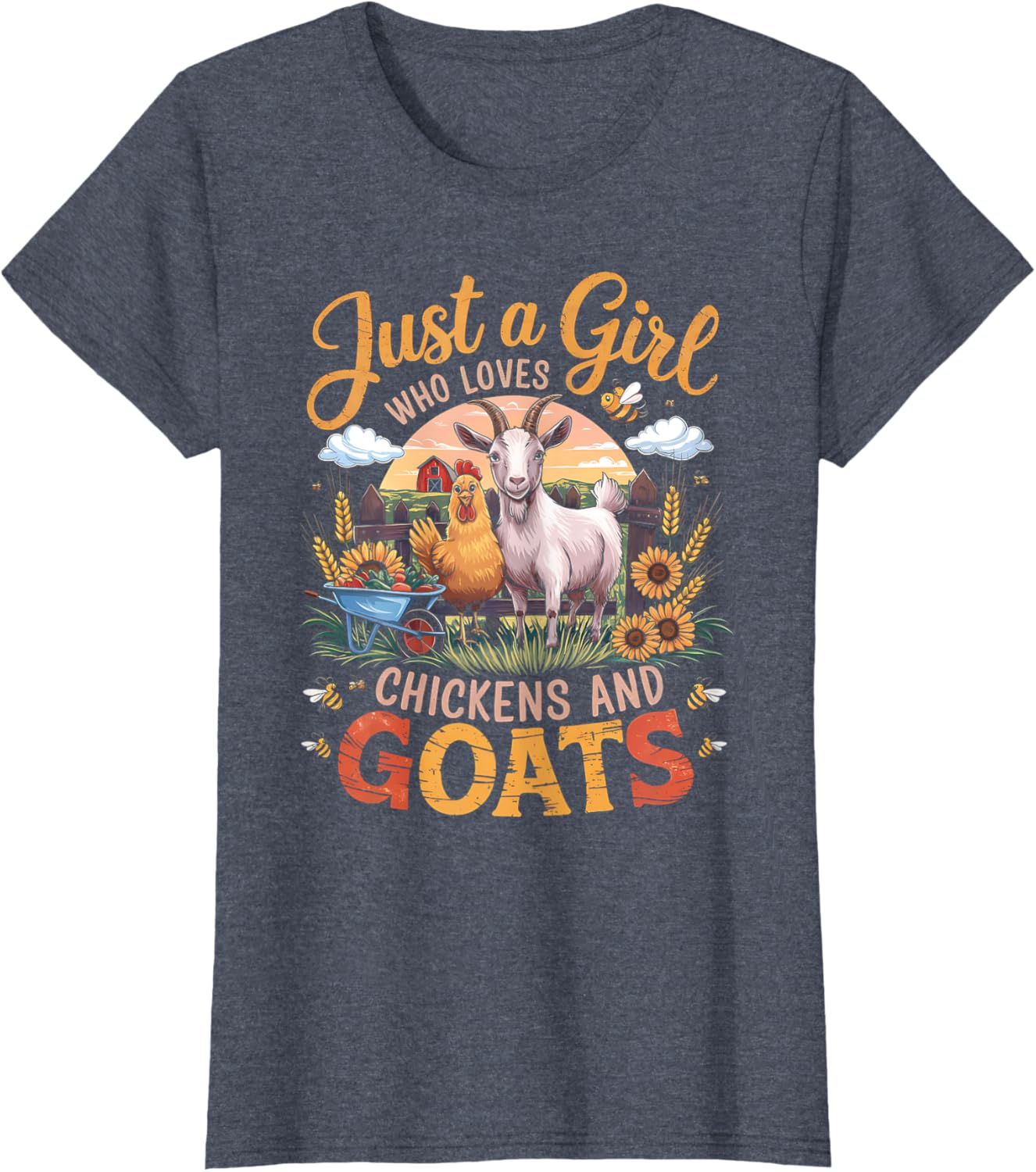 Just a Girl Who Loves Goats and Chickens Women's Farmer T-Shirt - 6